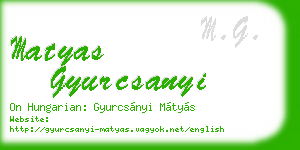 matyas gyurcsanyi business card