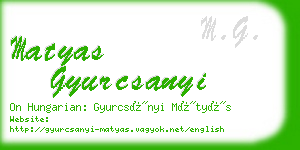 matyas gyurcsanyi business card